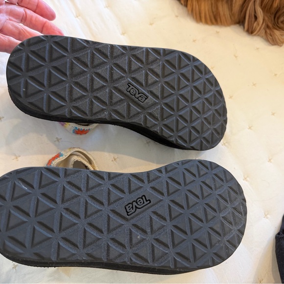 Teva Women's Flatform Sandals in Cream with Multicolor Crochet - Picture 4 of 4